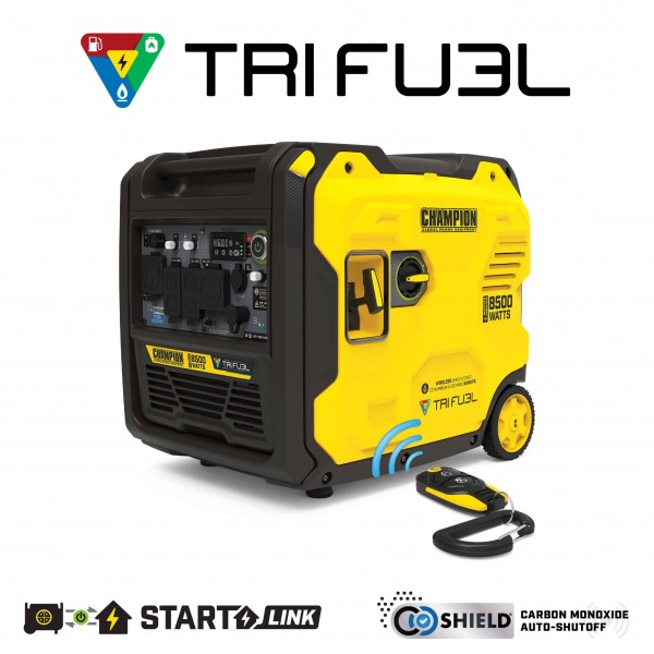 Гібридний інверторний генератор CHAMPION C8500iES Tri Fuel (501598-UA)